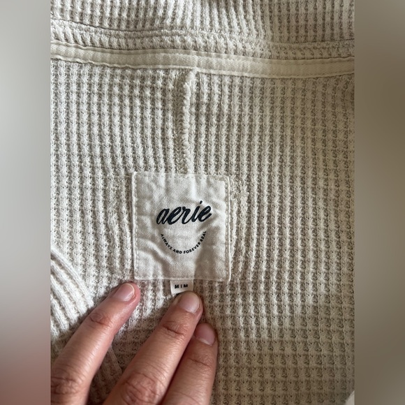 Aerie Lumber Jane Waffle Knit Polo Top - Picture 7 of 8